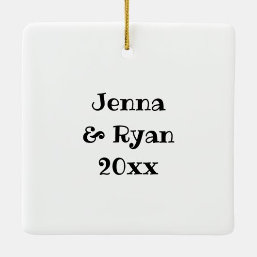 ロマンお洒落チックなアニメカップル セラミックオーナメント (裏面)