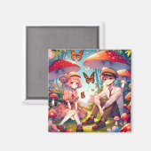 ロマンお洒落チックなアニメカップル マグネット (正面/裏面)