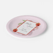 ロマンかわいらしクピンクインズの花結婚咲き ペーパープレート (アングル)