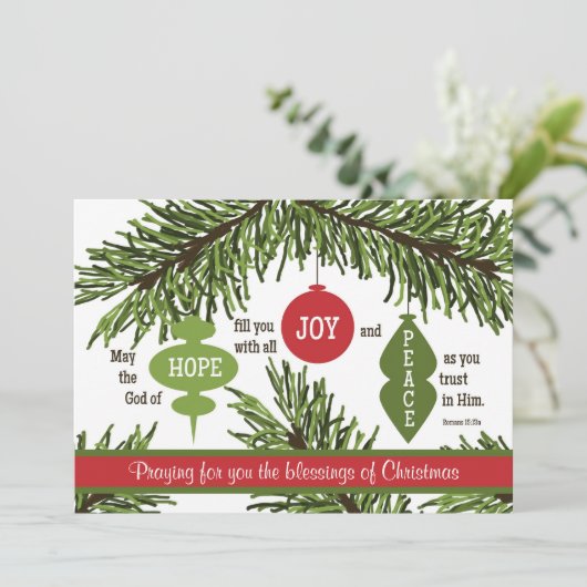 ロマンの15:13の聖なる書物、経典の詩のクリスマスカード シーズンカード (スタンド正面)