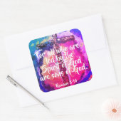 ロマンの8:14のキリスト教の聖書の聖なる書物、経典のステッカー スクエアシール (封筒)