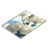 ロマンの8:28の白い花のノート ノートブック (左側)