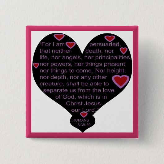 ロマンの8:38 - 39ハートボタン 缶バッジ (正面)