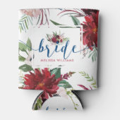 ロマンはっきりしたスはっきりした深い赤と青の花 缶クーラー (正面)