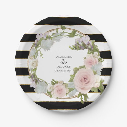 ロマンはっきりしたティックバラフローラリースハ絵を描ンドアート ペーパープレート (正面)