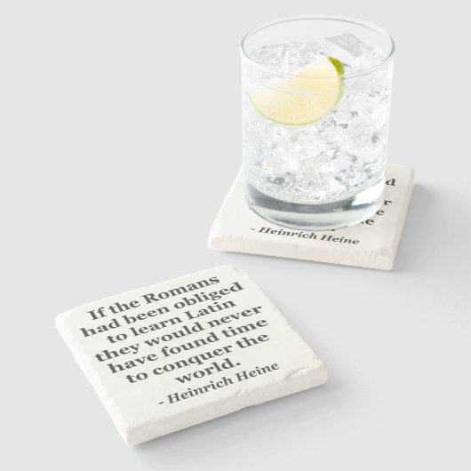 ロマンはラテン系の引用文を学びます ストーンコースター (横)