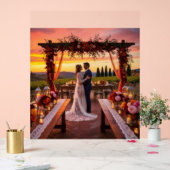 "ロマンイタリアンク結婚サンセットのデザイン鮮やか- アクリルサイン (ウェディング)