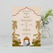 ロマンエレガントカラフル結婚ティックのカード 箔招待状 (立ち正面)