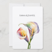 ロマンエレガントクカラリリイの水の色結婚の 招待状 (裏面)