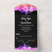 ロマンエレガントクグローバラネオンフローラ結婚ズ オールインワン招待状 (内側)