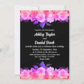 ロマンエレガントクグローバラネオンフローラ結婚ズ 招待状 (正面)