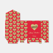 ロマンエレガントクゴールデン赤いハートバレンティンデー フェイバーボックス (折り畳みなし)