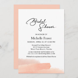 ロマンエレガントクシンプルピンクブライダルシャワー 招待状