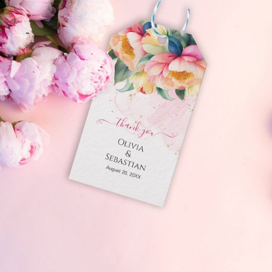 ロマンエレガントクピーニーの水の色結婚の数 ギフトタグ