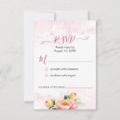 ロマンエレガントクピーニーの水の色結婚の数 出欠カード (正面)