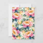 ロマンエレガントクピーニーの水の色結婚の数 出欠カード (裏面)