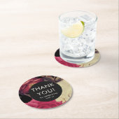 ロマンエレガントクフローラ結婚の感謝 ラウンドペーパーコースター (インサイチュ)