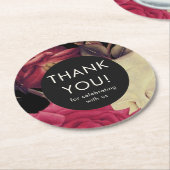 ロマンエレガントクフローラ結婚の感謝 ラウンドペーパーコースター (アングル)