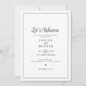 ロマンエレガントクブラック&ホワイトリハーサルディナー 招待状 (正面)