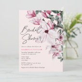 ロマンエレガントクミニマルピンクフローラブライダルシャワー 招待状 (スタンド正面)