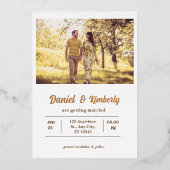 ロマンエレガントク実在フォト結婚フォイル 箔招待状 (正面)