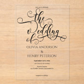 ロマンエレガントク書結婚の アクリル招待状 (正面)