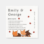 ロマンエレガントク離れ秋おもしろい事実結婚の スタンダードカクテルナプキン (正面)