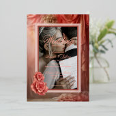 ロマンエレガントスモダンバラ金ゴールド箔 箔招待状 (立ち正面)