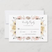 ロマンエレガントス素朴フローラ結婚ニュートラル 出欠カード (正面)