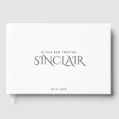 ロマンエレガントタイポグラフィ結婚ズゲストブック ゲストブック (正面)