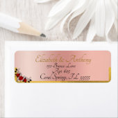 ロマンエレガントチカップルバラ結婚金ゴールドイベント ラベル (インサイチュ)