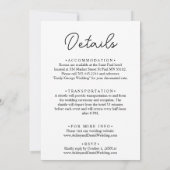 ロマンエレガントチックな白黒クラシックの結婚 招待状 (裏面)