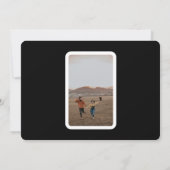 ロマンエレガントチックな白黒モダン結婚の セーブザデート (裏面)