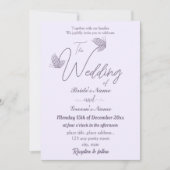 ロマンエレガントチックな結婚蝶 招待状 (正面)