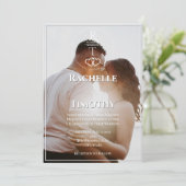 ロマンエレガントチックな色の結婚写真 招待状 (スタンド正面)