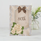 ロマンエレガントチックアイボリーバラ&ボウズ80th 招待状 (スタンド正面)