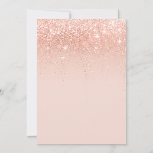 ロマンエレガントチックバラきらめく金ゴールド結婚ズ 招待状 (裏面)