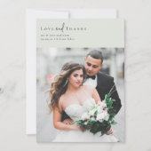 ロマンエレガントチック写真のスクリプ結婚ト サンキューカード (正面)