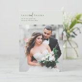 ロマンエレガントチック写真のスクリプ結婚ト サンキューカード (スタンド正面)