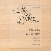 ロマンエレガントチック書結婚跡 アクリル招待状 (正面)