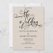 ロマンエレガントチック書結婚跡 招待状 (正面)