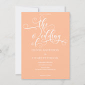 ロマンエレガントチピーチ結婚のQRコード 招待状 (正面)