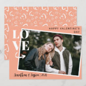 ロマンエレガントチラブカップルValentines Day写真 シーズンカード (正面/裏面)