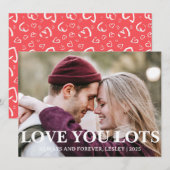 ロマンエレガントチラブカップルValentines Day写真 シーズンカード (正面/裏面)