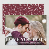 ロマンエレガントチラブカップルValentines Day写真 シーズンカード (正面/裏面)