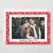 ロマンエレガントチラブカップルValentines Day写真 シーズンカード (正面)