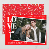 ロマンエレガントチラブカップルValentines Day写真 シーズンカード (正面/裏面)