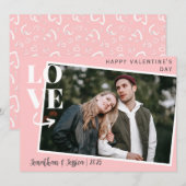 ロマンエレガントチラブカップルValentines Day写真 シーズンカード (正面/裏面)