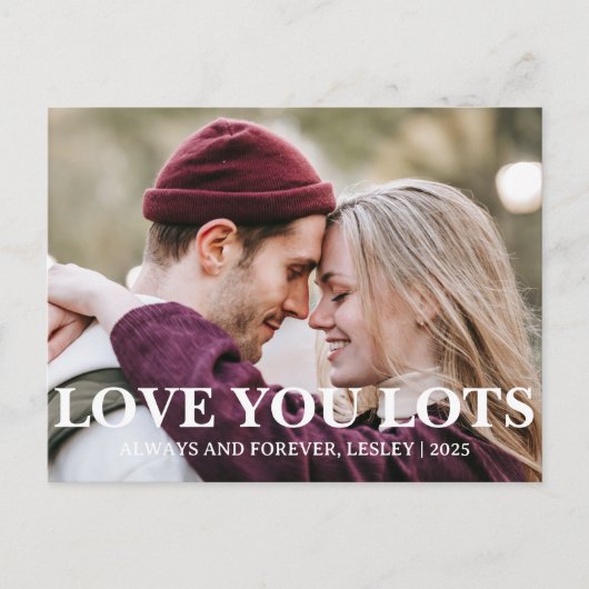 ロマンエレガントチラブカップルValentines Day写真 シーズンポストカード (正面)