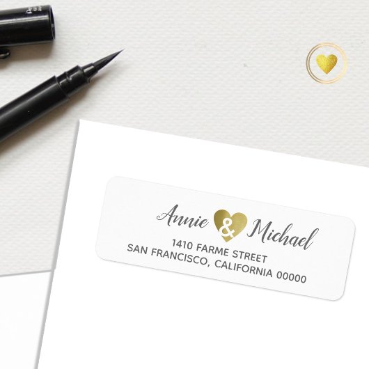 ロマンエレガントチ結婚ックの新郎新婦の住所 ラベル